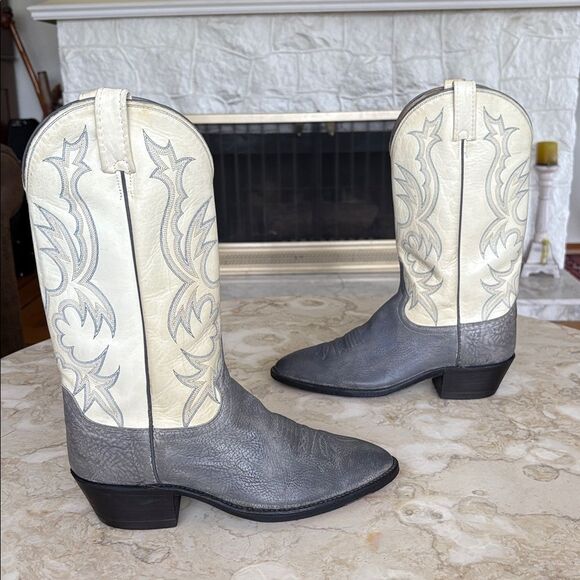 Dan Post Made in USA Leather Cowboy Boots Vintage 1980s - Picture 5 of 14